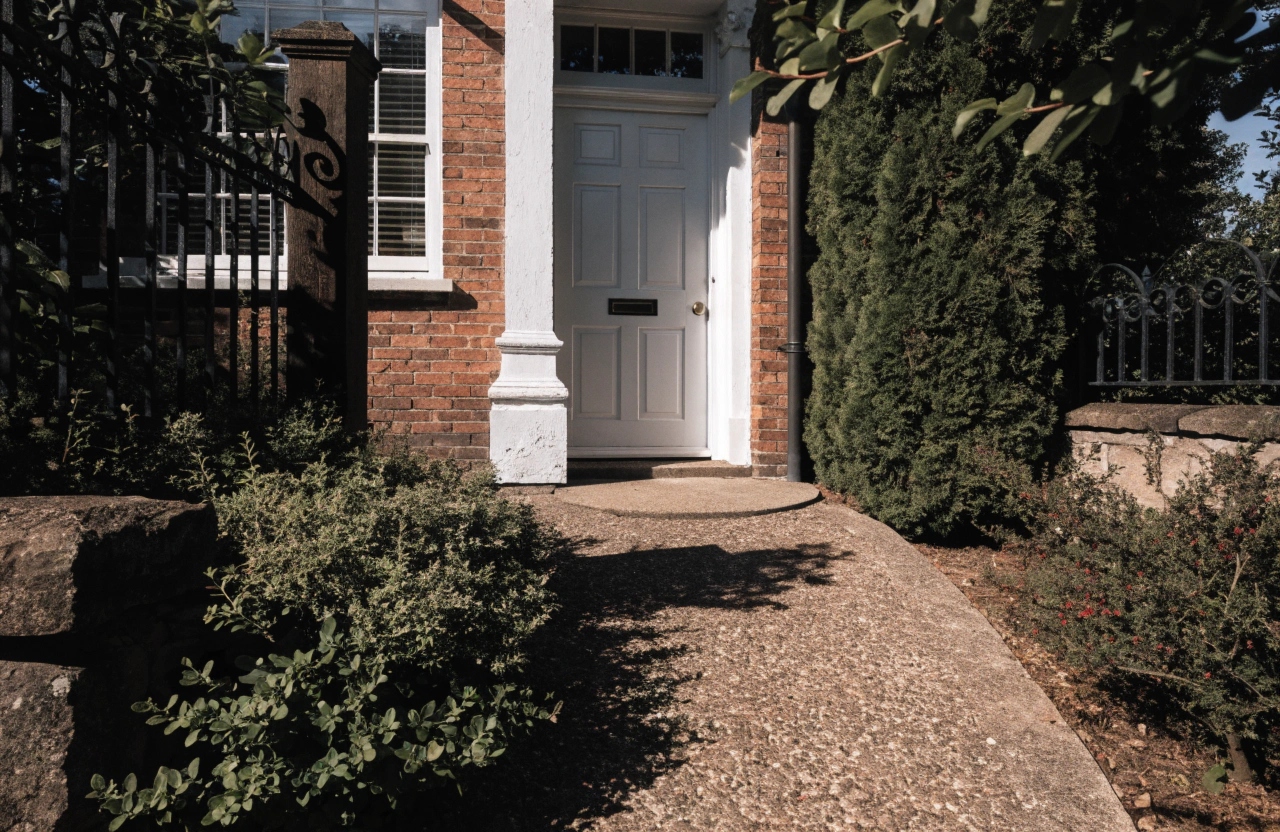 Exposed aggregate entry path at a character home in Dickson
