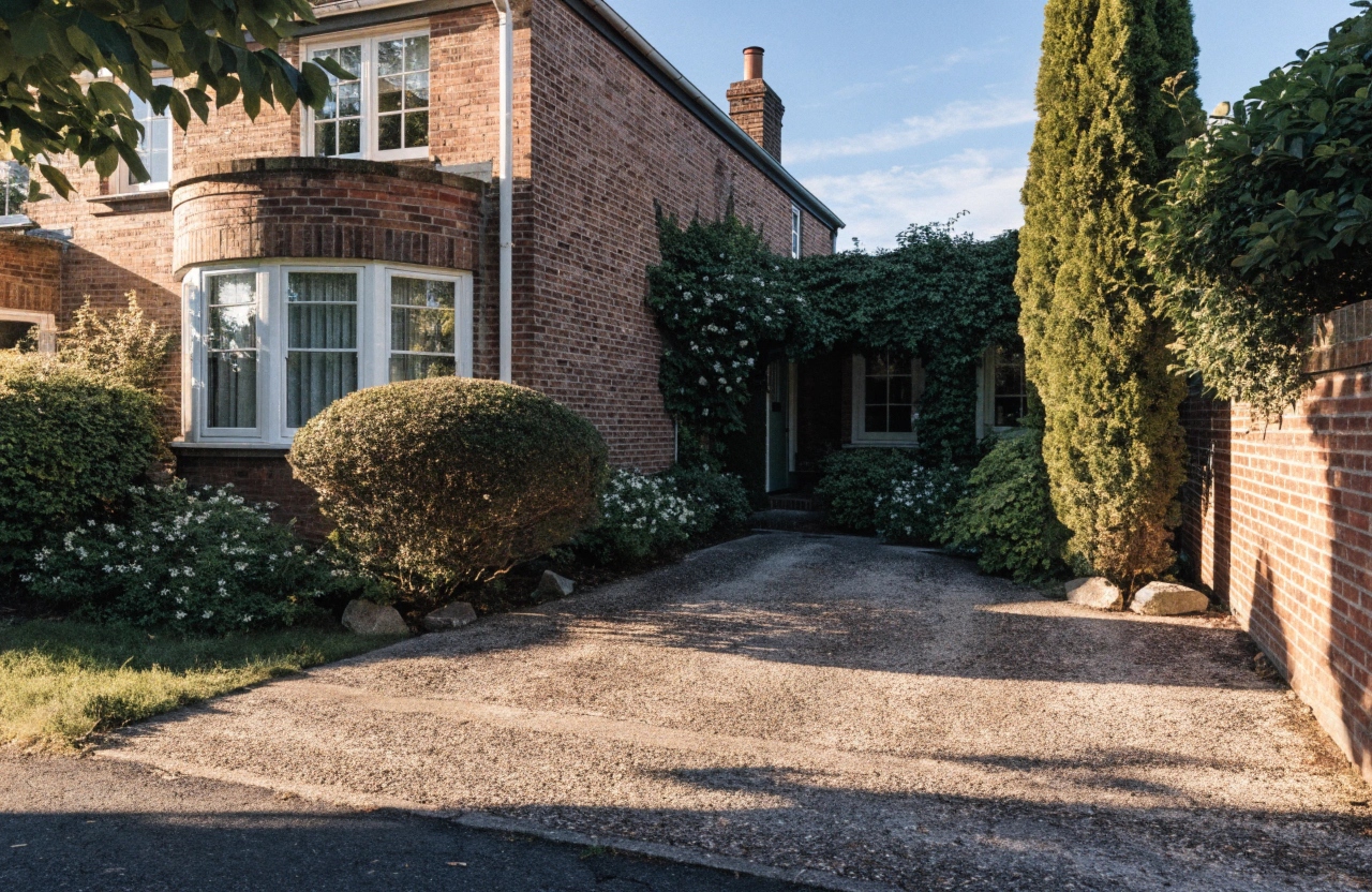 Heritage-sympathetic concrete driveway at a character home in Canberra Central