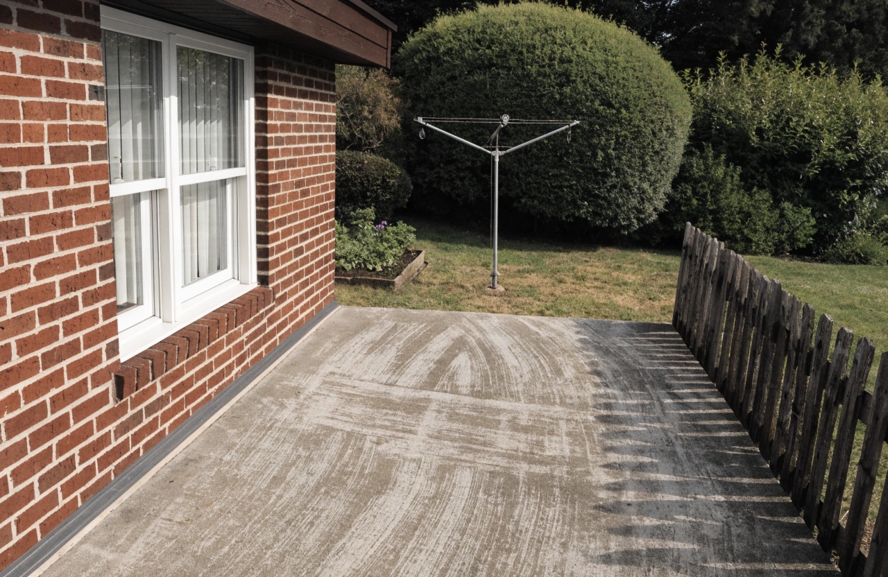 New concrete patio slab at the rear of a Chisholm home
