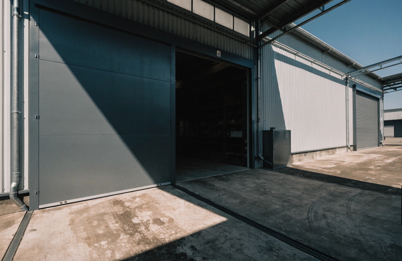 Concrete hardstand slab at an industrial unit in Mitchell