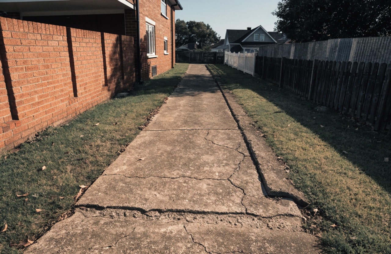 Original concrete driveway being replaced at an established Karabar home