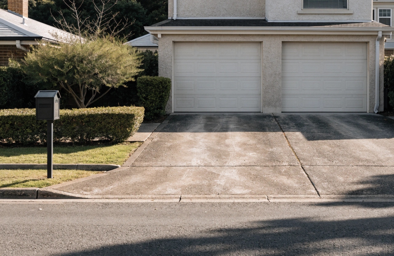 Concrete driveway outside a family home in Monash, Tuggeranong