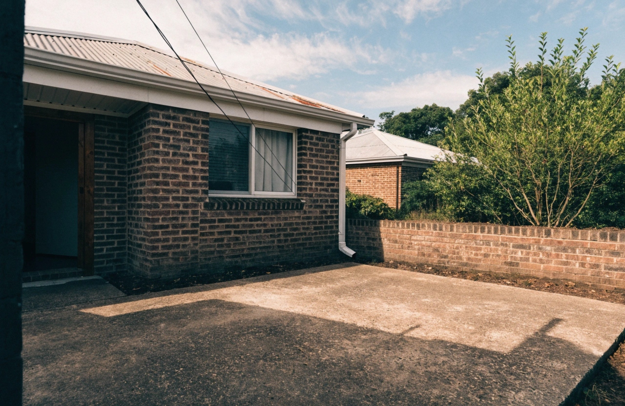 New concrete patio slab at the rear of a Narrabundah home