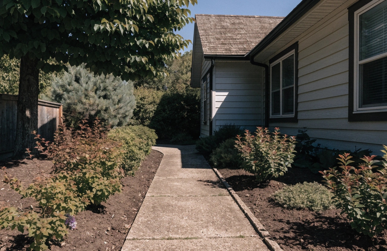 Concrete garden path at an established home in Oxley