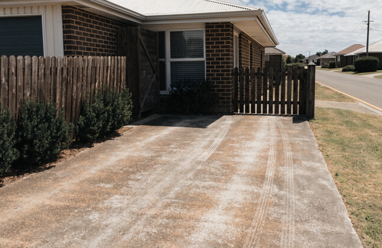 Concrete driveway outside a family home in Queanbeyan
