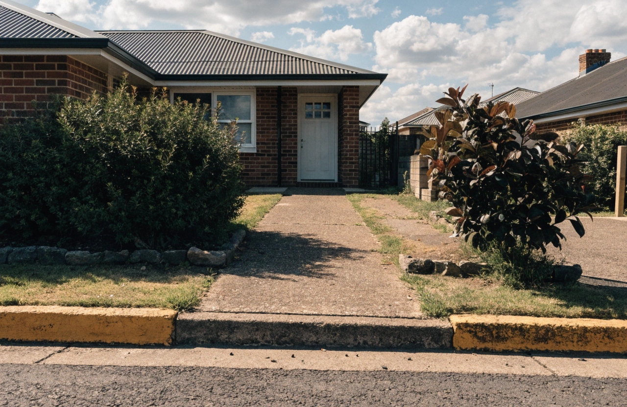 Concrete path leading to the front door of a Richardson home