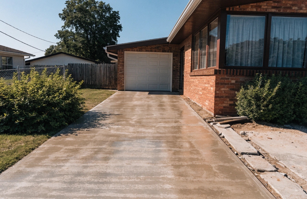 Concrete driveway replacement underway at an established Woden Valley home