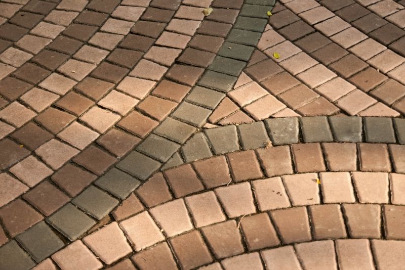 different shades of color of concrete paving blocks