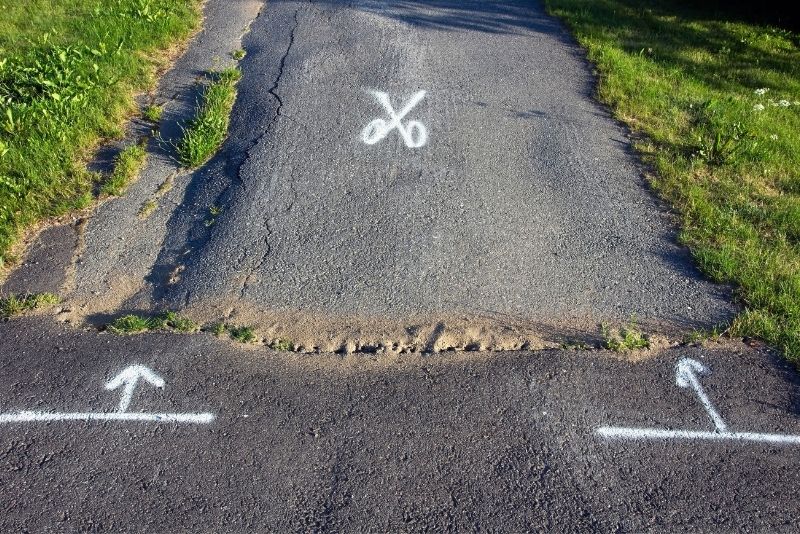 A damaged driveway to be resurfaced