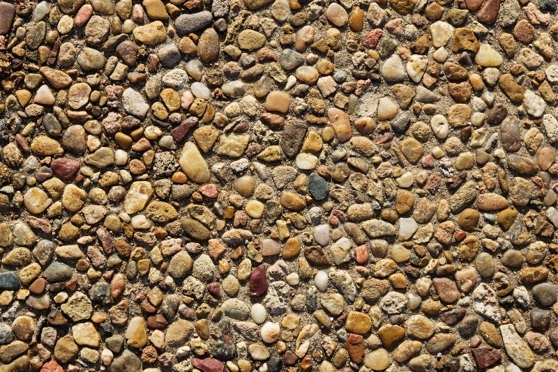 An exposed aggregate floor