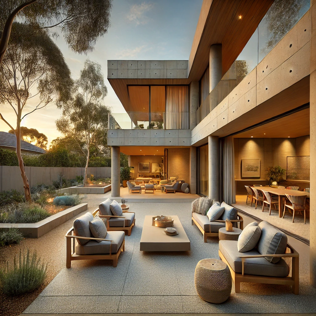 open concrete patio