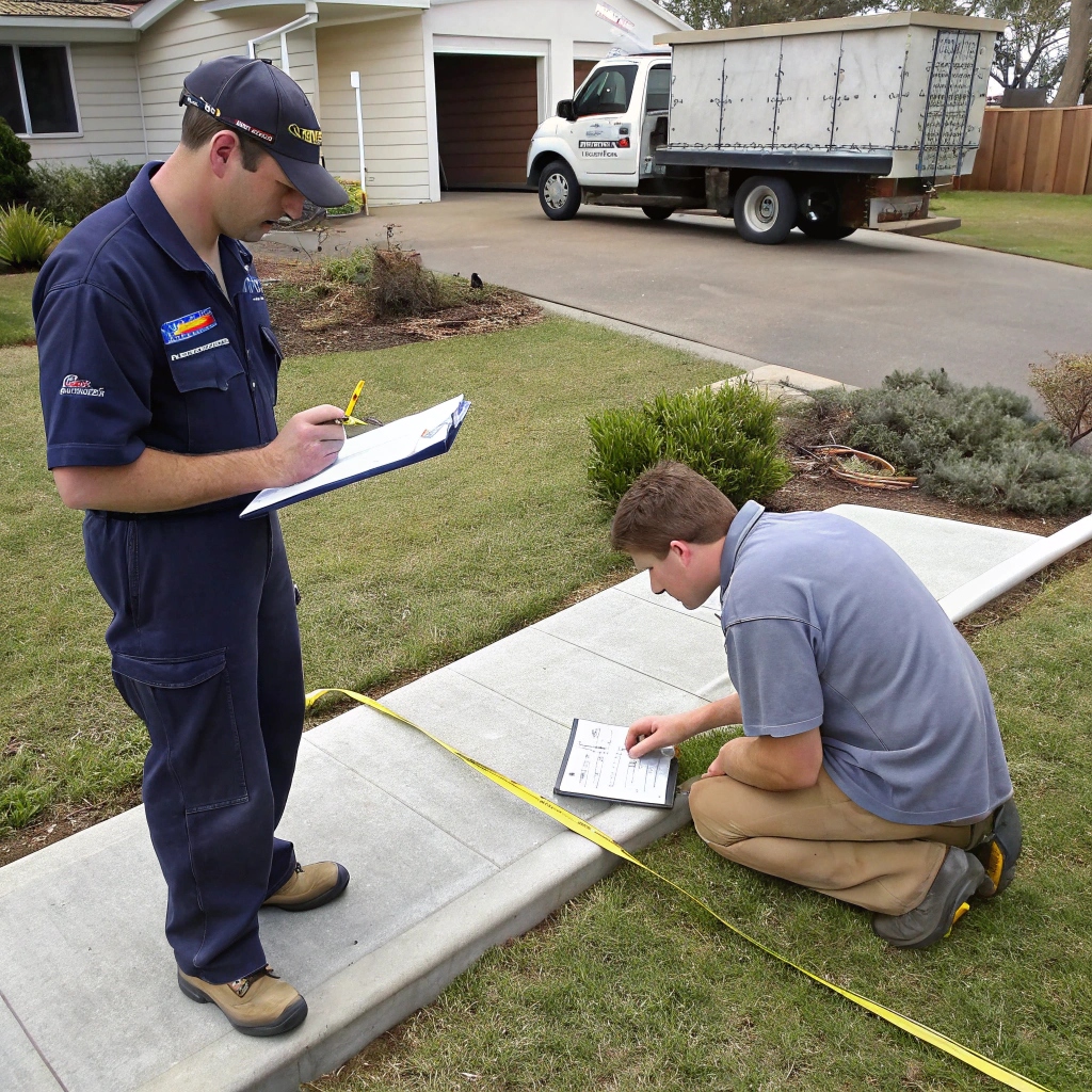 A photo of a small concrete path installed