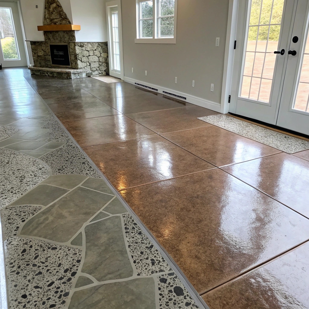 a new concrete floor in a house